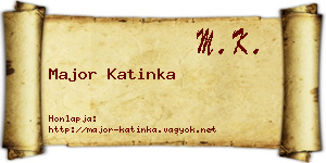 Major Katinka névjegykártya